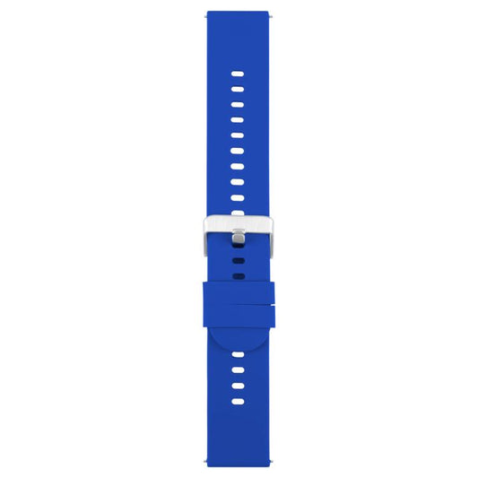 20mm Solid Color Steel Buckle Silicone Watch Band(Dark Blue) by bashfashion