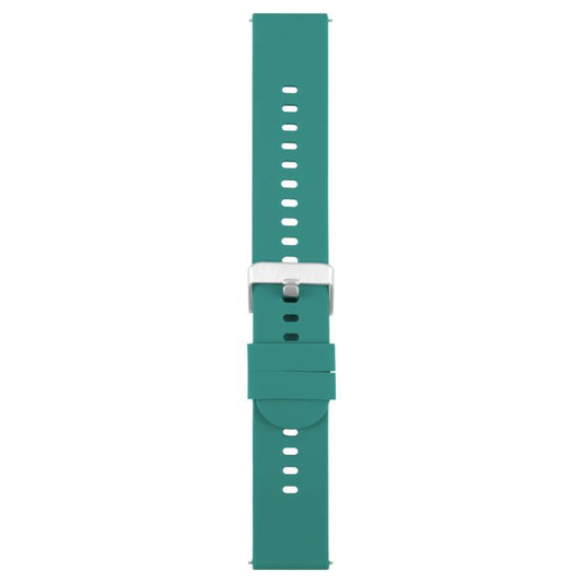 20mm Solid Color Steel Buckle Silicone Watch Band(Dark Green) by bashfashion