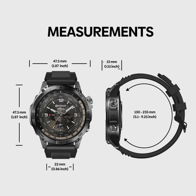 Zeblaze Stratos 2 Plus 1.43 inch Screen 3 ATM Health and Fitness GPS Smart Watch(Graphite Black) by Zeblaze