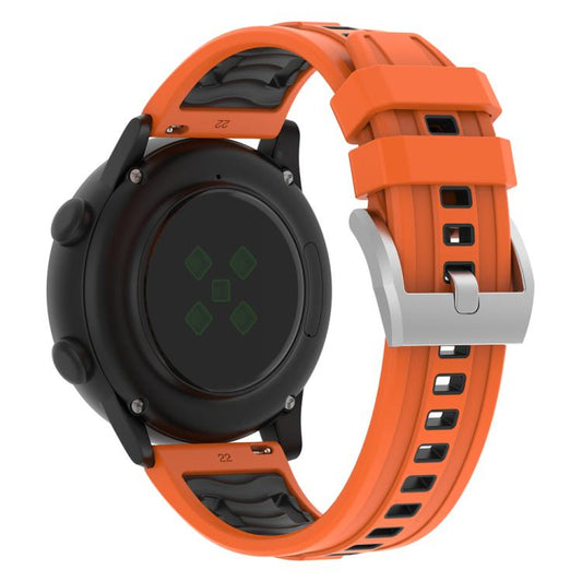 20mm Universal Flat Head Two Color Devil Eye Silicone Watch Band(Orange Black) by bashfashion