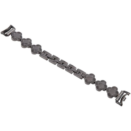 For Xiaomi Smart Band 9 / 8 Four-petaled Flower Diamond Bracelet Metal Watch Band(Black) by bashfashion