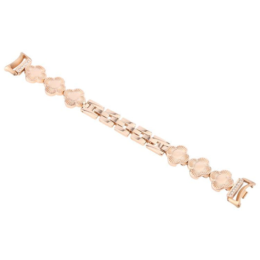 For Xiaomi Smart Band 9 / 8 Four-petaled Flower Diamond Bracelet Metal Watch Band(Rose Gold) by bashfashion