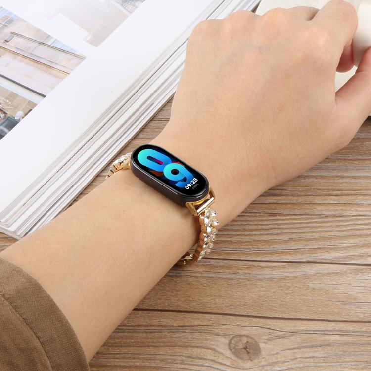 For Xiaomi Smart Band 9 / 8 Wheat Ear Diamond Bracelet Metal Watch Band(Silver) by bashfashion