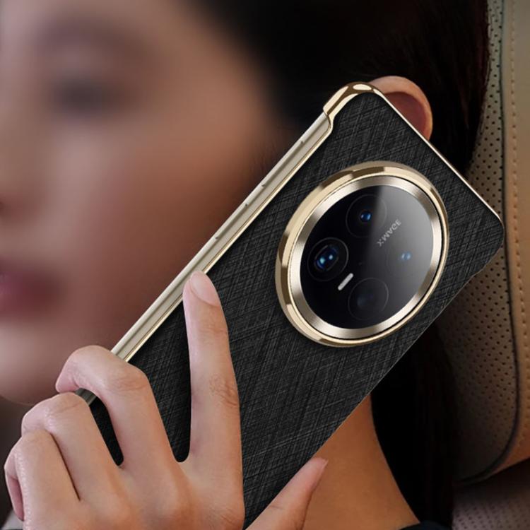 For Huawei Mate 70 Pro+ GKK Borderless Electroplated Leather Magsafe Phone Case(Silver Brocade Grey) by GKK