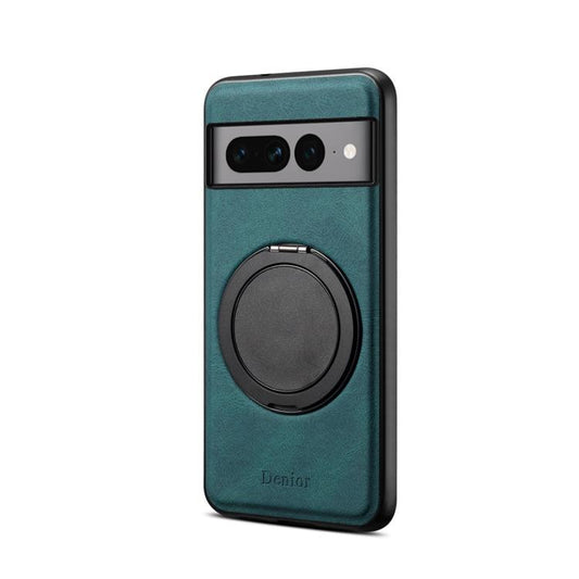 For Google Pixel 7 Pro Denior A14 Skin Feel Rotating Holder MagSafe Phone Case(Blue) by Denior