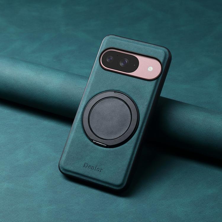 For Google Pixel 9 Denior A14 Skin Feel Rotating Holder MagSafe Phone Case(Blue) by Denior