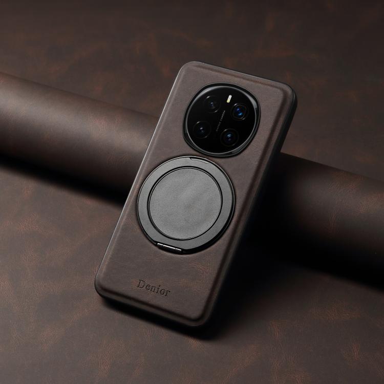 For Honor Magic7 Pro Denior A14 Skin Feel Rotating Holder MagSafe Phone Case(Brown) by Denior