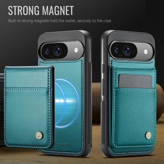 For Google Pixel 9 / 9 Pro JEEHOOD J06 British Style RFID MagSafe Card Bag PU Phone Case(Green) by JEEHOOD