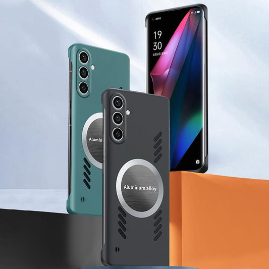 For Samsung Galaxy S24+ 5G All-inclusive Lens Frameless Graphene Cooling Phone Case(Orange) by bashfashion