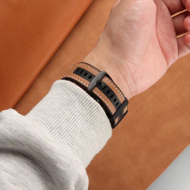 For Honor Watch 5 Hybrid Leather Silicone Watch Band(Grey) by bashfashion