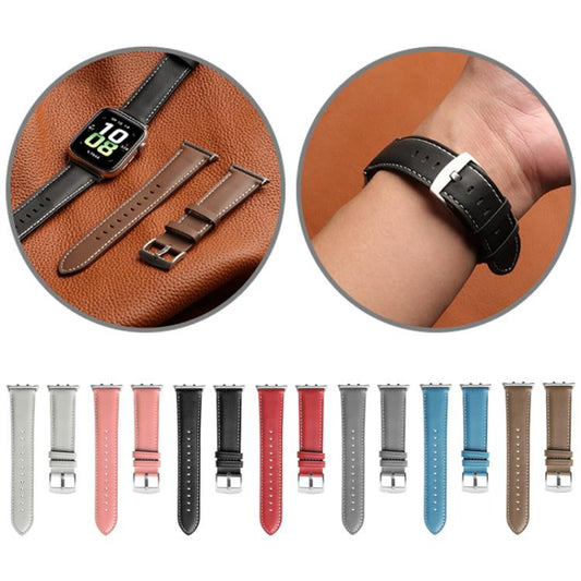 For Honor Watch 5 Pointed Tail Genuine Leather Watch Band(Grey) by bashfashion