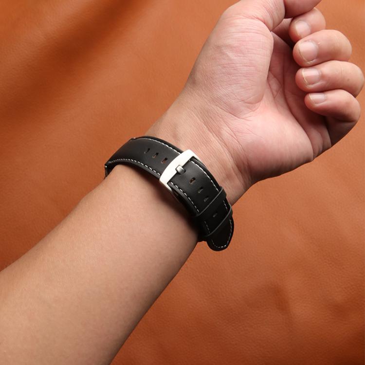 For Honor Watch 5 Pointed Tail Genuine Leather Watch Band(White) by bashfashion