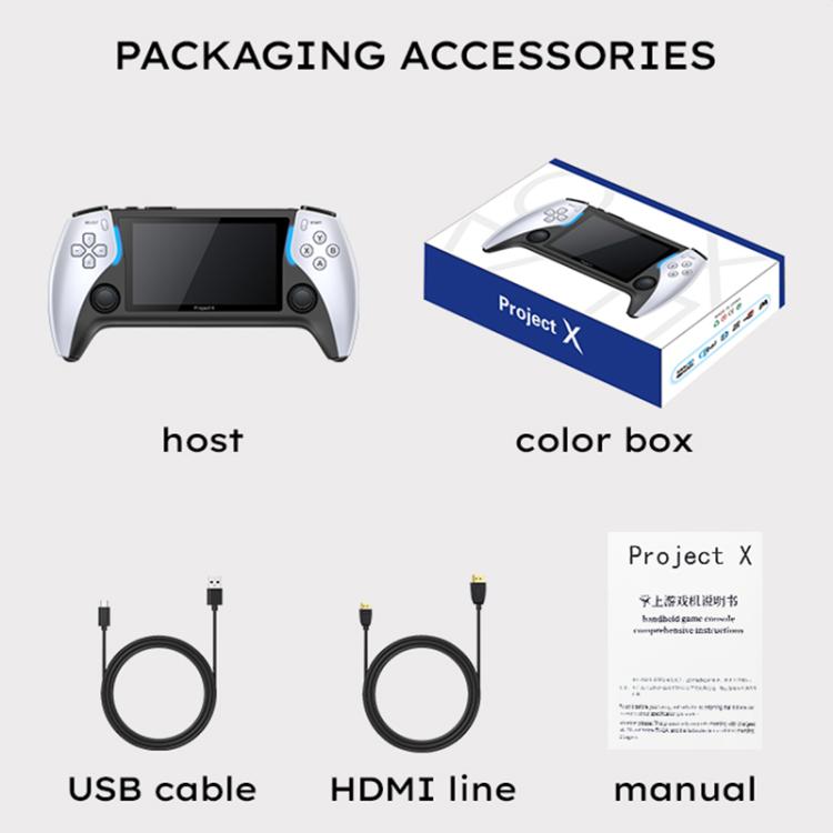 PROJECT X Handheld Game Console 4.3 inch Screen ATM 7051 CPU(White) by bashfashion