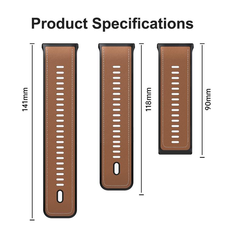 For Huawei Watch D2 Hybrid Silicone Leather Watch Band(Brown) by bashfashion