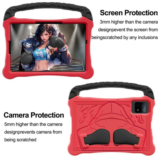 For Samsung Galaxy Tab S10 Lite / S10 FE Boxing Series Kickstand EVA Shockproof Tablet Case with Shoulder Strap(Red Black) by bashfashion