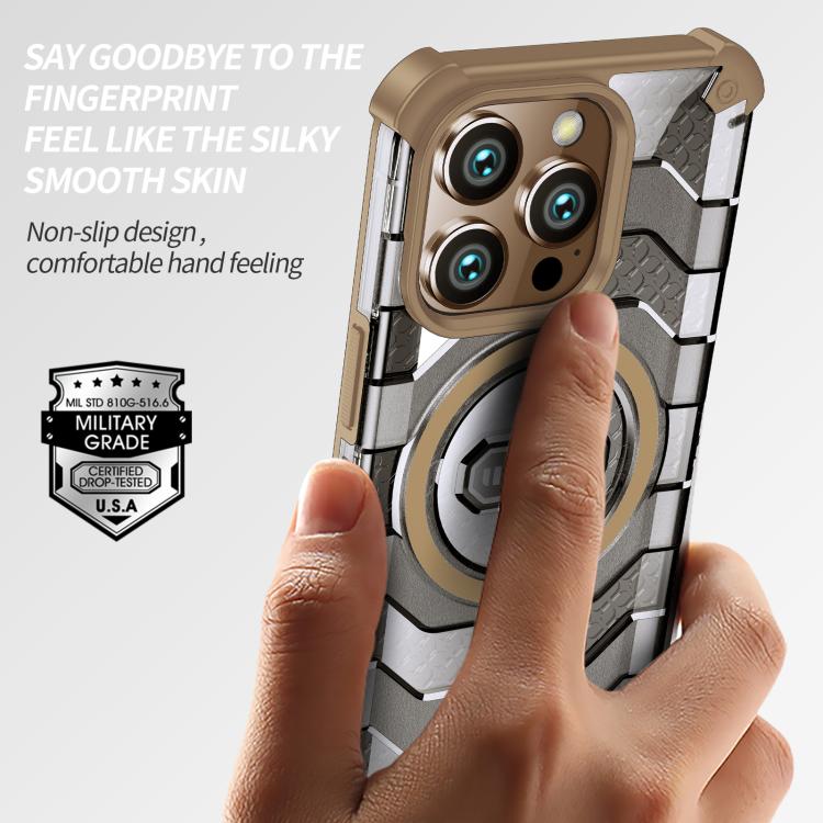 For iPhone 16 Pro Max wlons Explorer Series PC Hybrid TPU MagSafe Magnetic Case(Black) by wlons