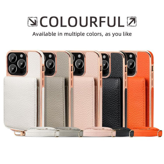 For iPhone 16 VIETAO Litchi Texture Wallet PU Phone Case with Lanyard(Pink) by VIETAO