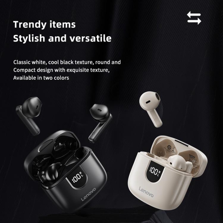 Original Lenovo EA120 Simple Semi-In-Ear True Wireless Bluetooth Earphones(Rock White) by Lenovo