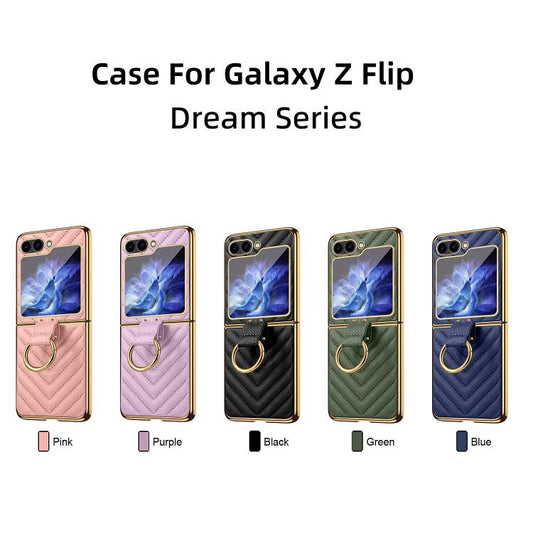 For Samsung Galaxy Z Flip6 / Flip7 FE VIETAO Dream Series Metal Ring Leather Phone Case(Pink) by VIETAO