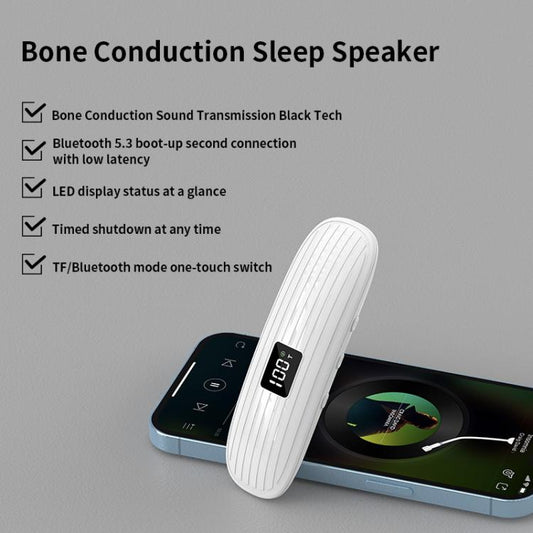 QY10-B Bone Conduction Bluetooth 5.3 Sleep Speaker(White) by bashfashion
