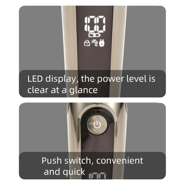 VGR V-107 11-in-1 IPX6 Digital Display Electric Hair Clipper Kit(Gold) by VGR