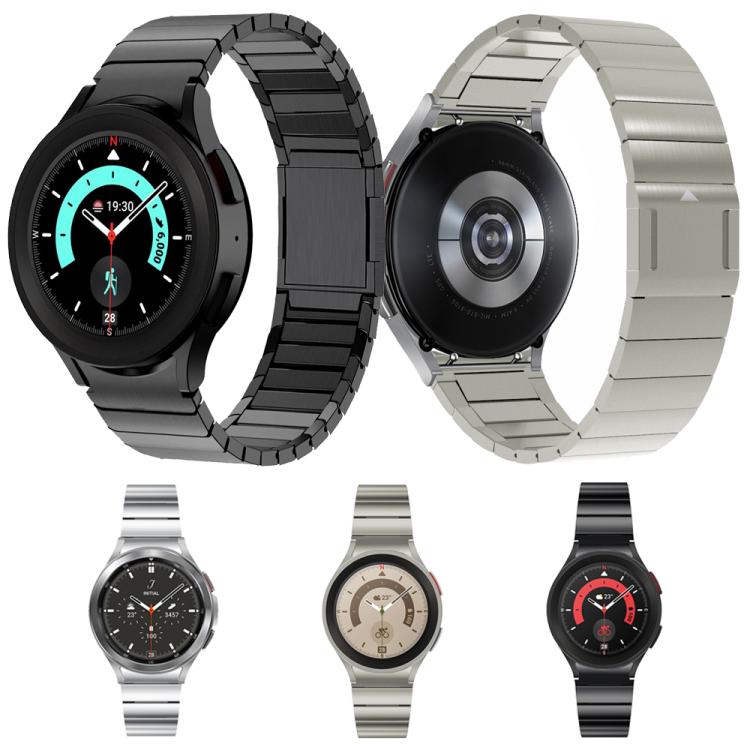 For Samsung Galaxy Watch 4 / 5 / 6 / 7 One Bead Magnetic Buckle Stainless Steel Watch Band(Titanium Color) by bashfashion