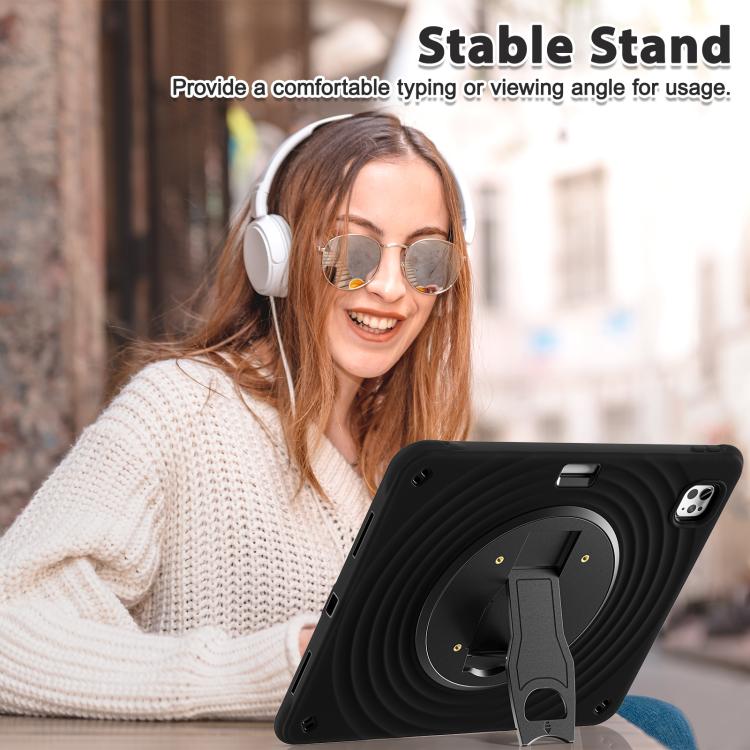 For iPad Pro 13 2025 / 2024 Holder Silicone Hybrid PC Tablet Case(Black) by bashfashion