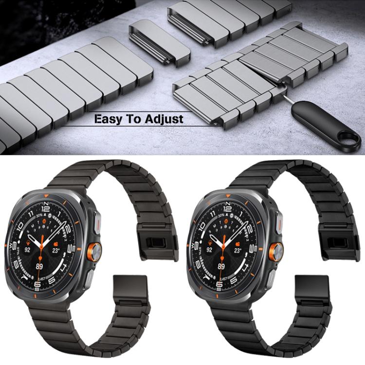 For Samsung Galaxy Watch Ultra 47mm / Ultra 2025 Bamboo Norman Buckle Titanium Alloy Watch Band(Black) by bashfashion