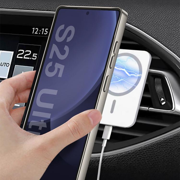 For Samsung Galaxy S25 Ultra 5G GKK Metal Paint Skin Feel Leather Phone Case With Magnetic Rotating Holder, Not Included Pen(Purple) by GKK