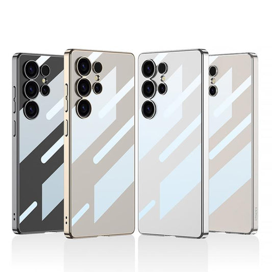 For Samsung Galaxy S25 Ultra 5G GKK Plating Transparent PC Phone Case, Not Included Pen(Black) by GKK