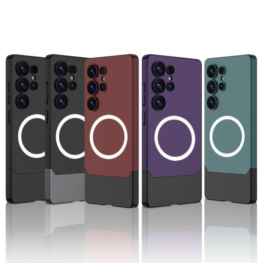 For Samsung Galaxy S25 Ultra 5G GKK Mortise-Tenon Connection Contrast Color Magnetic Phone Case(Black) by GKK