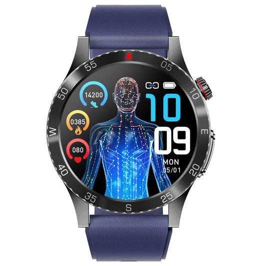 H9 1.43 inch Silicone Strap ECG Smart Watch Supports Bluetooth Calls/Smart Voice Assistant(Blue) by bashfashion