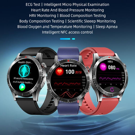 H9 1.43 inch Steel Strap ECG Smart Watch Supports Bluetooth Calls/Smart Voice Assistant(Black) by bashfashion