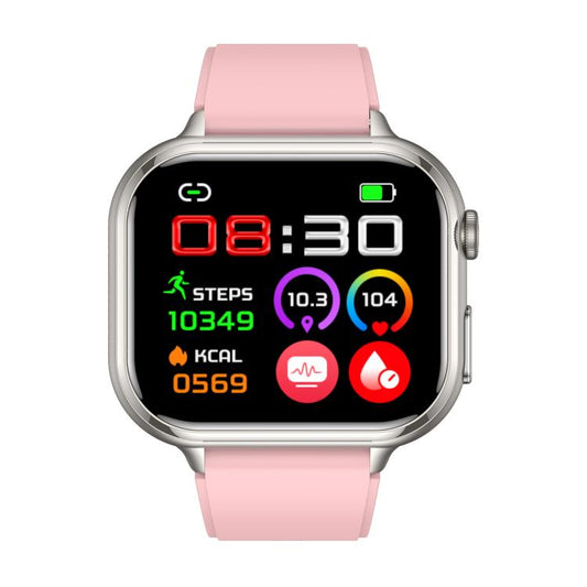 TK17 1.91 inch Horizontal Screen Silicone Strap Smart Watch Supports ECG Electrocardiogram(Pink) by bashfashion