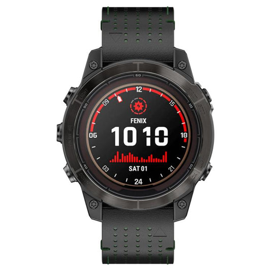 For Garmin Watch 26mm Dual Color Mesh Leather Quick Release Watch Band(Black Green) by bashfashion