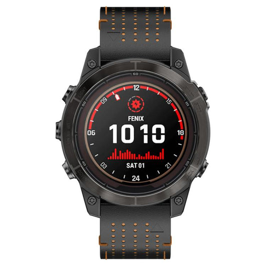 For Garmin Watch 22mm Dual Color Mesh Leather Quick Release Watch Band(Black Orange) by bashfashion