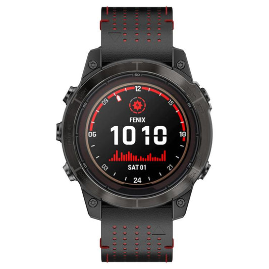 For Garmin Watch 22mm Dual Color Mesh Leather Quick Release Watch Band(Black Red) by bashfashion