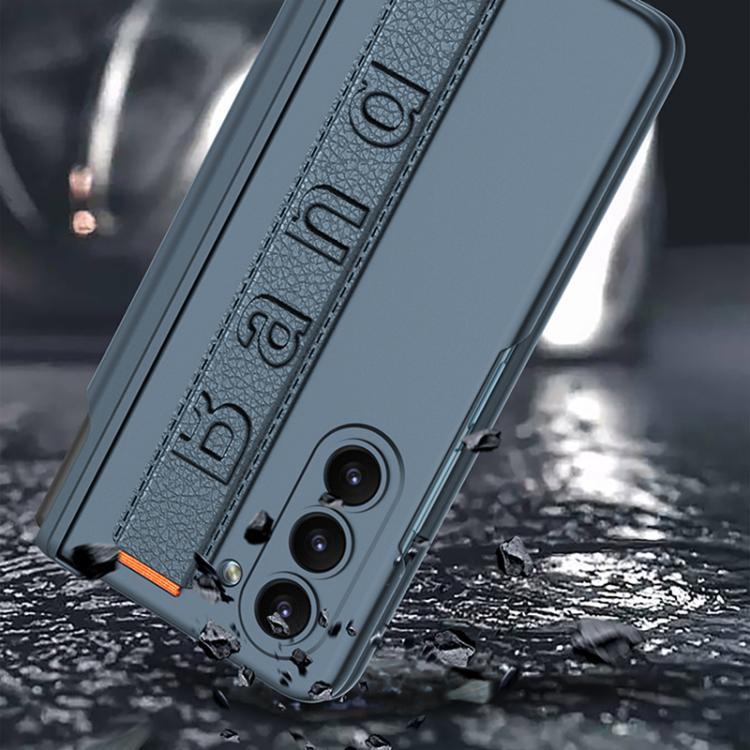 For Samsung Galaxy Z Fold6 GKK Integrated Magnetic Folding Hinge Phone Case with Wrist Strap & Pen Holder(Carbon Fiber) by GKK