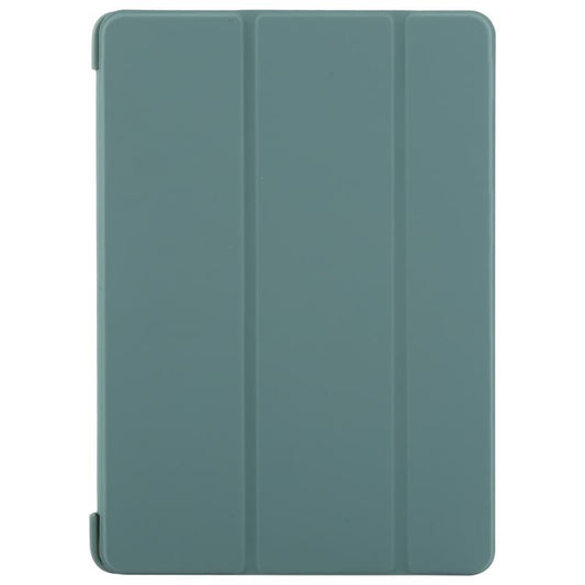 For iPad 10.2 2021 / 2020 / 2019 GEBEI 3-folding Holder Shockproof Flip Leather Tablet Case(Dark Green) by GEBEI