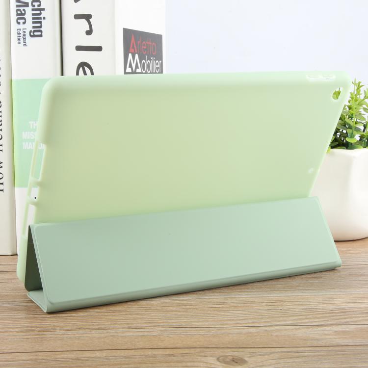 For iPad 10.2 2021 / 2020 / 2019 GEBEI 3-folding Holder Shockproof Flip Leather Tablet Case(Green) by GEBEI
