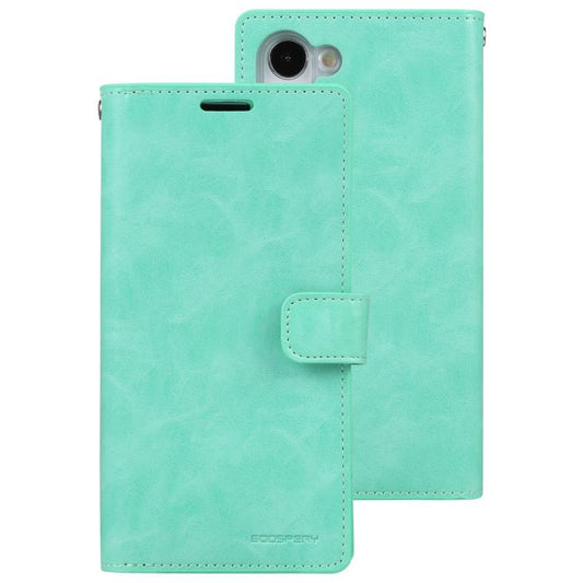 For Samsung Galaxy S25 5G GOOSPERY MANSOOR DIARY 9 Card Slots Leather Phone Case(Mint Green) by GOOSPERY