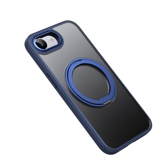 For iPhone 16e Frosted 360 Degree MagSafe Magnetic Holder Phone Case(Blue) by bashfashion