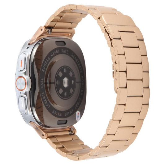 For Samsung Galaxy Watch Ultra 47mm / Ultra 2025 Three-beads Magnetic Steel Watch Band(Rose Gold) by bashfashion