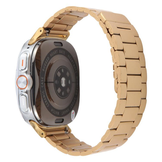 For Samsung Galaxy Watch Ultra 47mm / Ultra 2025 Three-beads Magnetic Steel Watch Band(Gold) by bashfashion