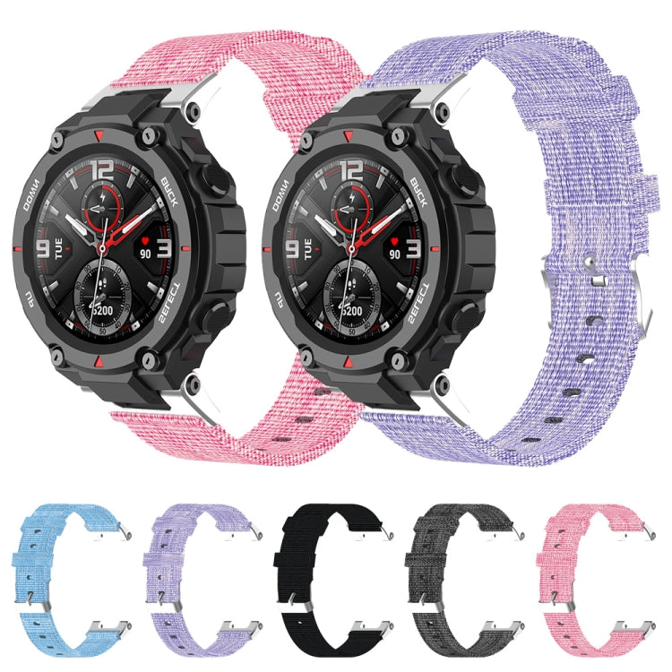 For Huami Amazfit T-Rex A1918 Nylon Canvas Replacement Strap with Screwdriver(Gray) by bashfashion