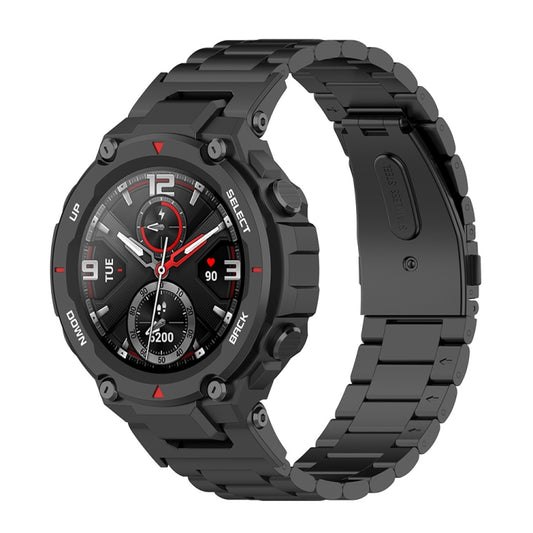 For Huami Amazfit Ares A1908 3-Beads Stainless Steel Watch Band with Screwdriver(Black) by bashfashion