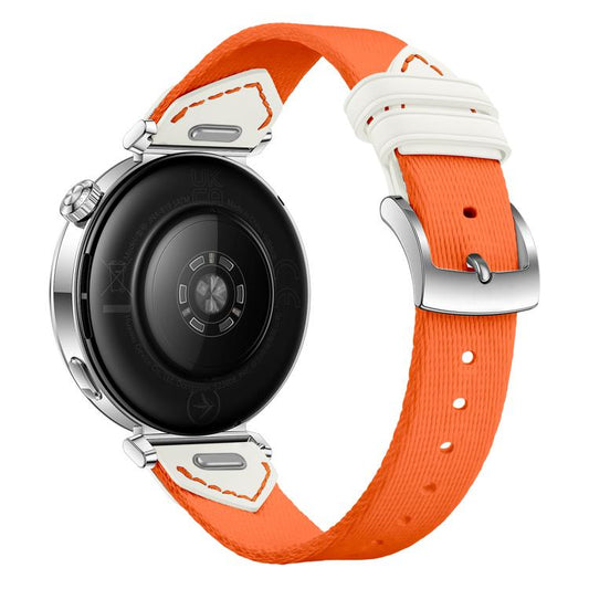 For Huawei Watch GT 5 41mm Quick Release Button Hybrid Braid Watch Band(Orange White) by bashfashion
