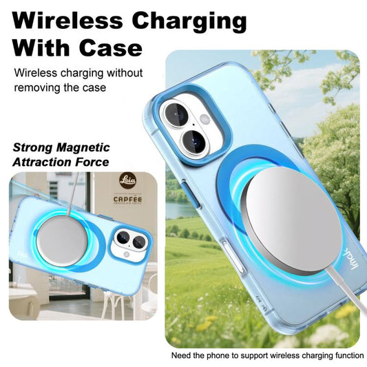 For iPhone 16 Plus IMAK Candy Series Shockproof MagSafe Phone Case(Blue) by imak