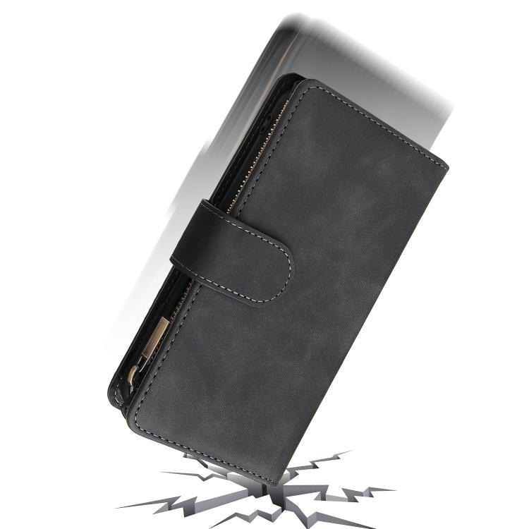 For iPhone 16e Multifunctional Multi-Card Wallet Phone Leather Case(Black) by bashfashion