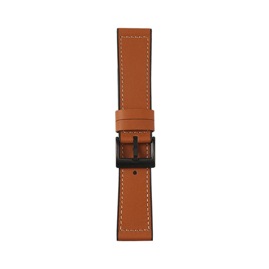 For Samsung Galaxy Watch 3 41mm TPU + Leather Watch Band(Brown) by bashfashion
